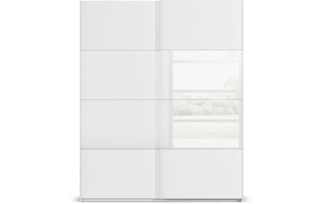 Goossens kledingkast finca combi glans mat glas wit hoogwaardig meubelplaat - 8244409-{merk}-finca-combi-sts-wit-schuifdeuren-01